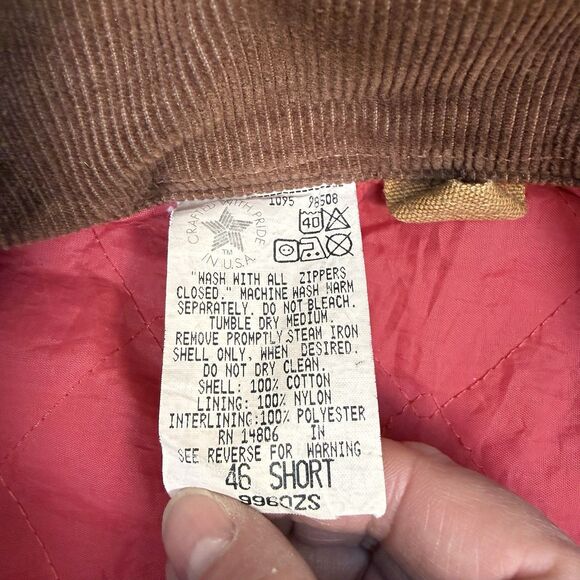 Vtg Carhartt 996QZS Duck Canvas Insulated Coveralls Men’s Size 46S USA Thrashed - Picture 3 of 13